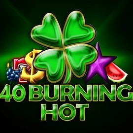 40 Burning Hot slot logo by Amusnet Interactive at Baxterbet Casino40 Burning Hot