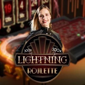 Lightning Roulette slot logo by Evolution at Baxterbet Casino